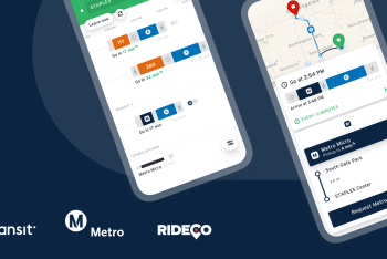 Screenshots of the Metro Micro integration for LA Metro in the Transit app